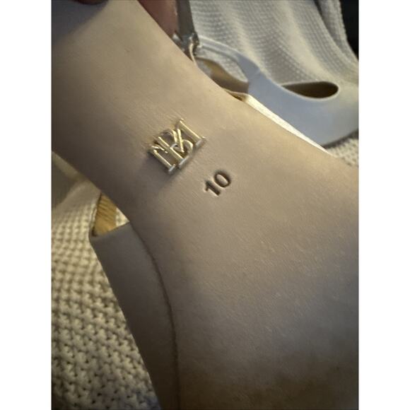 Badgley Mischka Beatrix Pointed-Toe Slingback Heel w/ Pearl-Beaded Heel 10 NIB - Picture 7 of 11